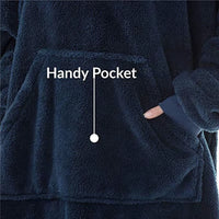 New Winter Women Double-Faced Fleece Hoodie Blanket Oversize Large Pocket Warm Couple Loose Sweatshirts Women and Men Robe
